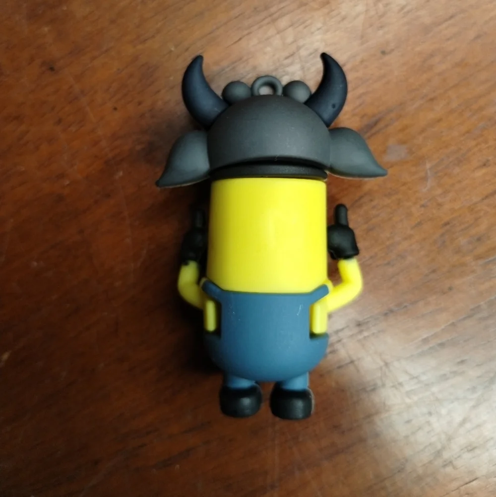 New Minion With Cow Hat Yellow and Black Keychain